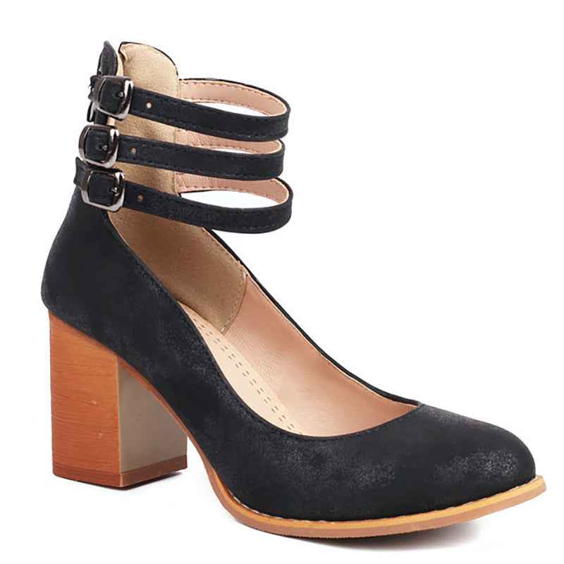 Blanca™ - Sandalias lisas con tira al tobillo y suela gruesa