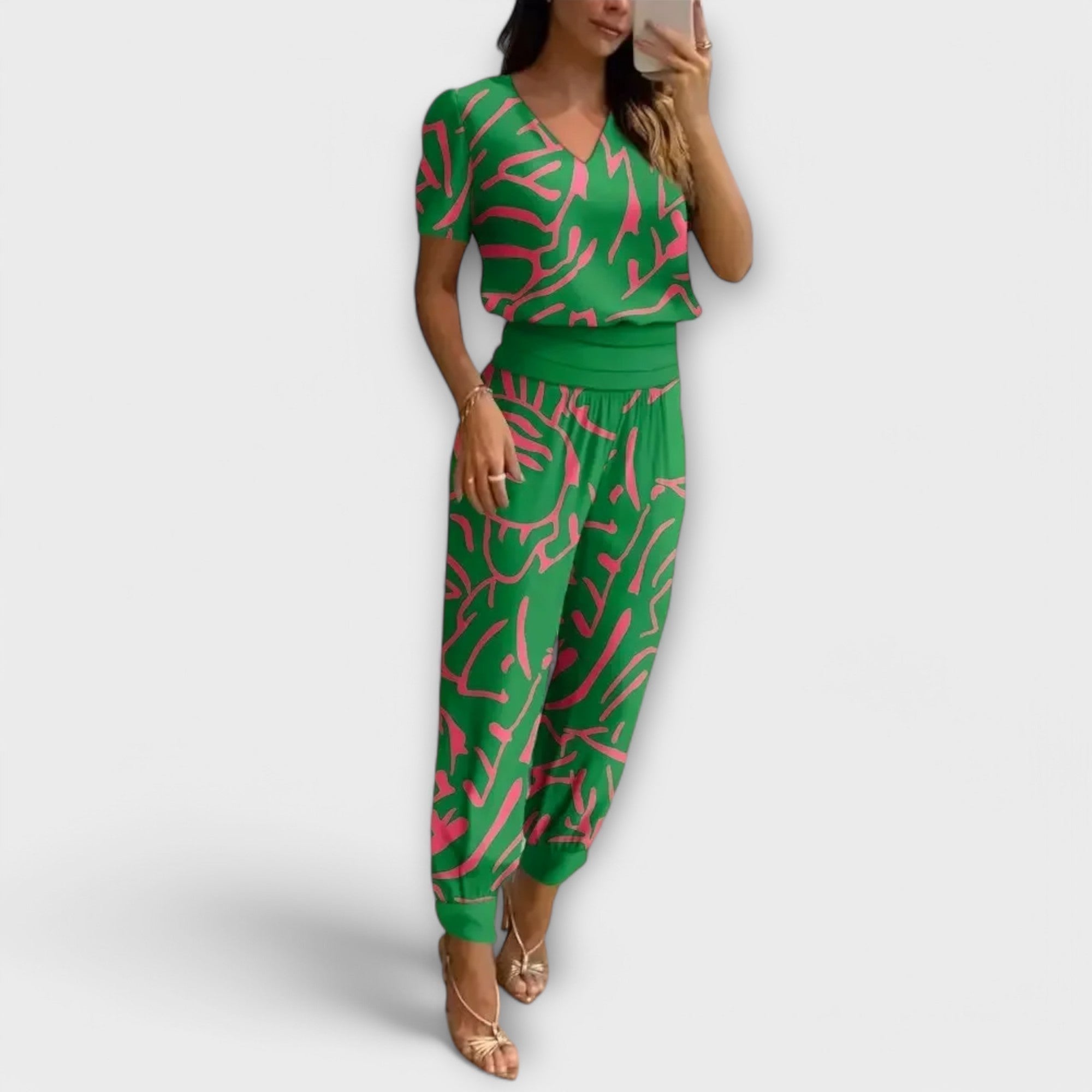 Irmelinda - Elegante conjunto de suéter y pantalón