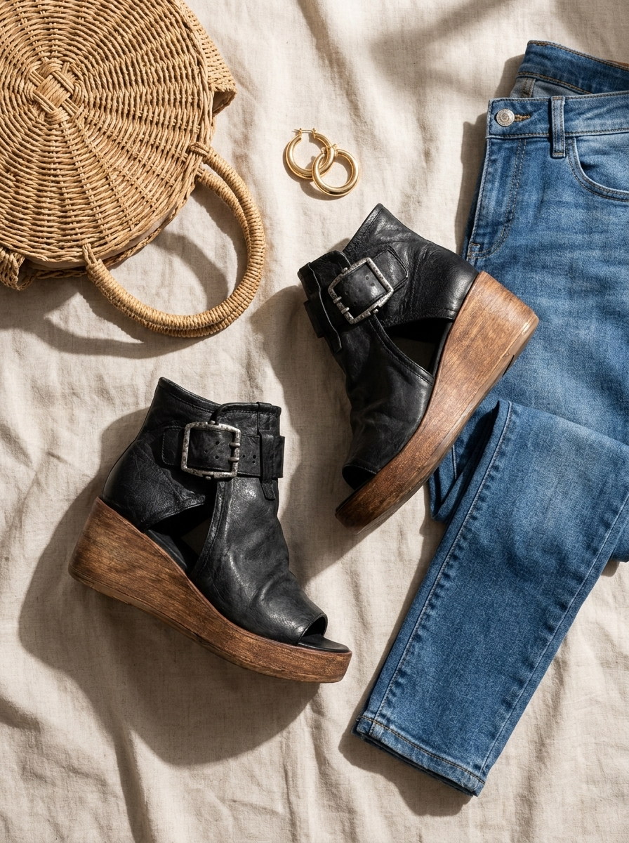 Ginevra™ | Sandalias de cuña con hebilla
