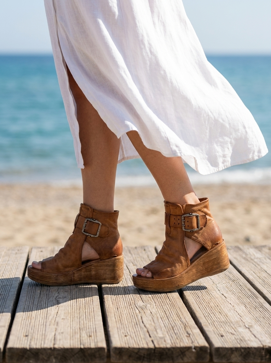 Ginevra™ | Sandalias de cuña con hebilla