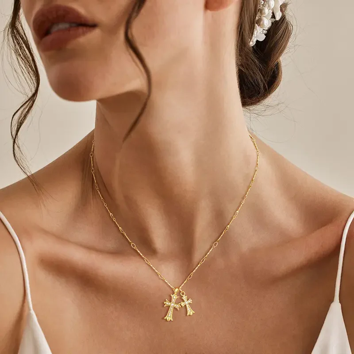 Collar de Doble Cruz