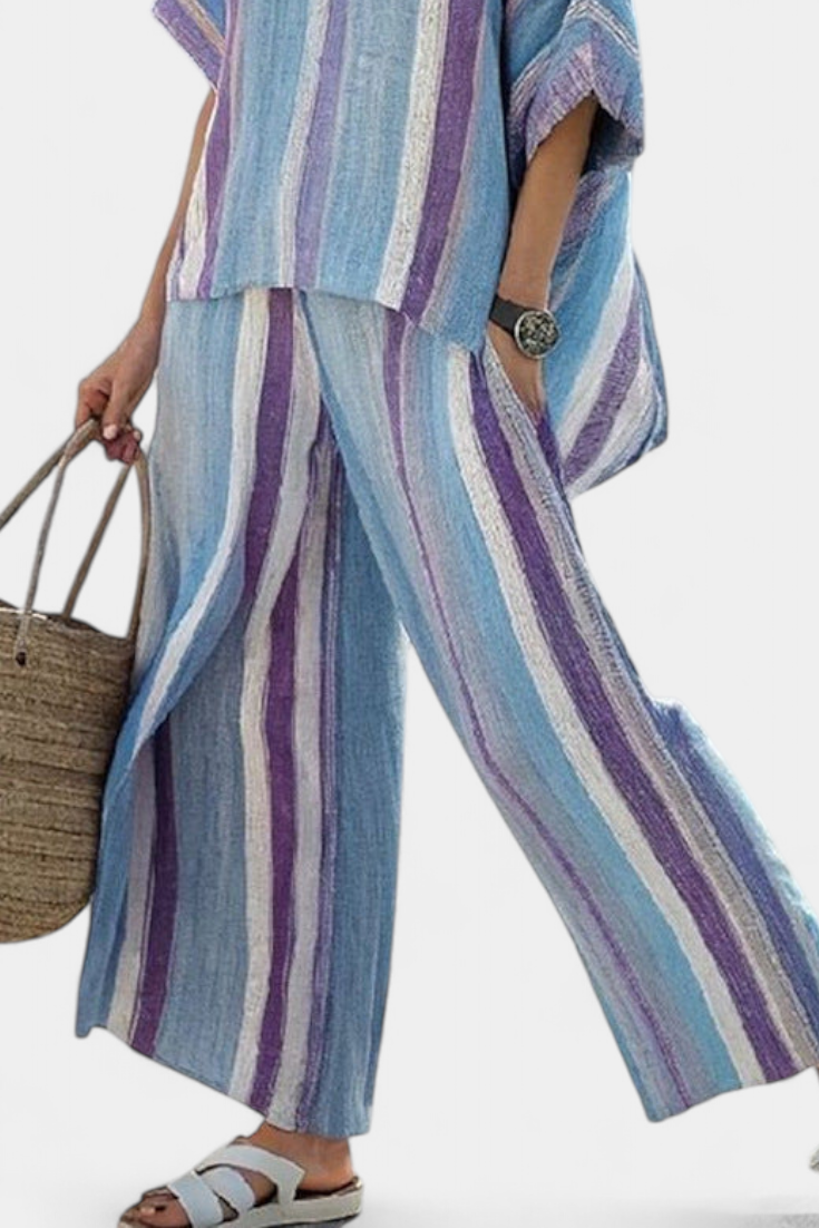 Laura - Conjunto a rayas Daisy Malva