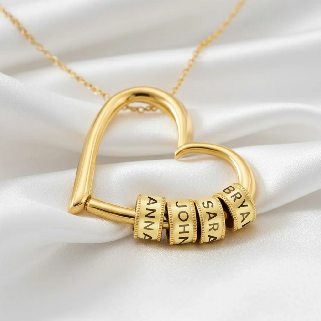 Collar grabado "Corazón de la familia"