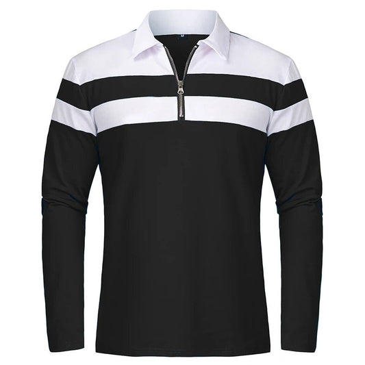 Elegante jersey con cremallera a rayas