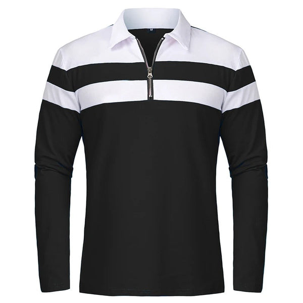 Elegante jersey con cremallera a rayas