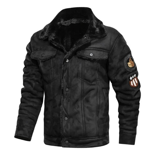 Elegante chaqueta de piel con forro polar